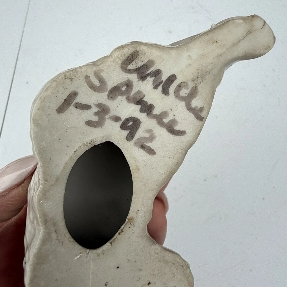 Vintage Porcelain Glazed White Dog‎ Made In Japan.